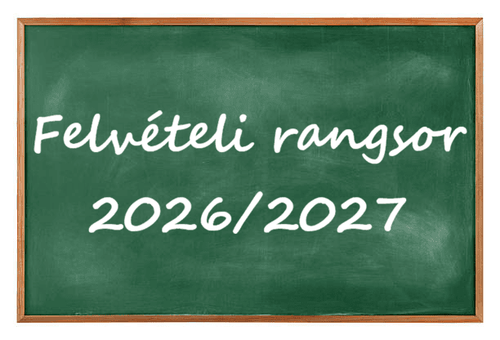 Felvételi rangsor a 2026/2027-es tanévre