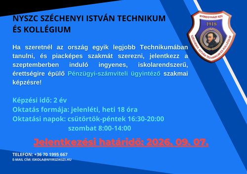 Pénzügyi-számviteli ügyintéző képesítést nyújtó felnőttképzés indul a SZIKSZI-ben!